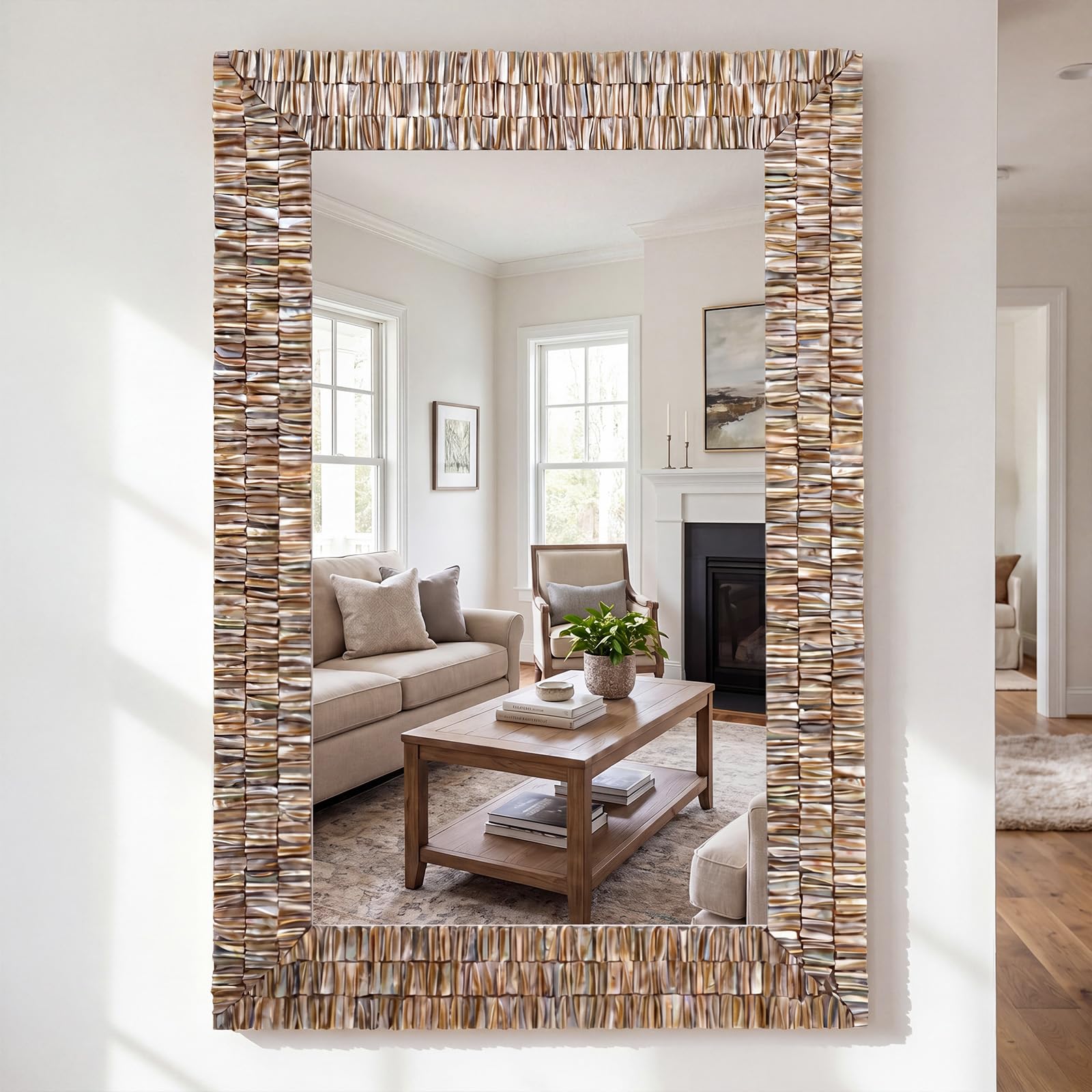 View 1 of ** STOCK PHOTO FOR REFERENCE ONLY **
Sintuff 36" x 24" Capiz Shell Mirror
