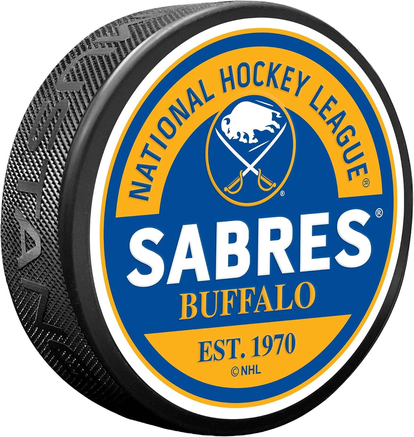 Buffalo Sabres Block Textured Puck