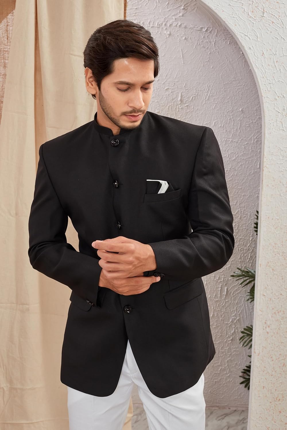 Men's Indian Ethnic Jodhpuri Casual Slim Fit Waist Coat Bandhgala Jacket