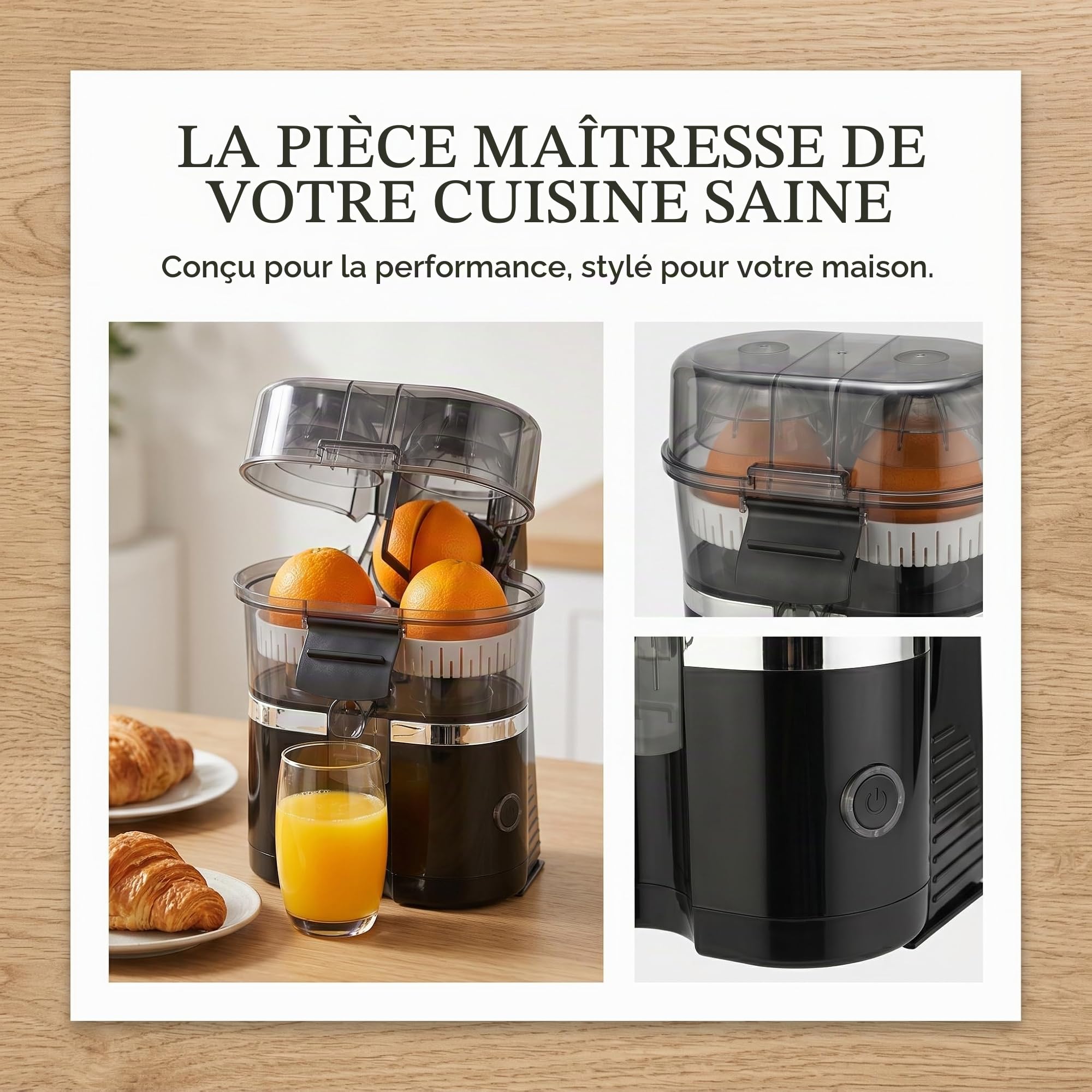 Presse-Agrumes Automatique À Double Tête, Presse Agrume Electrique, Extracteur De Fruits Multifonctionel Et Coupeur, 200w Machine A Jus Pour Orange Citron Pamplemousse (B)