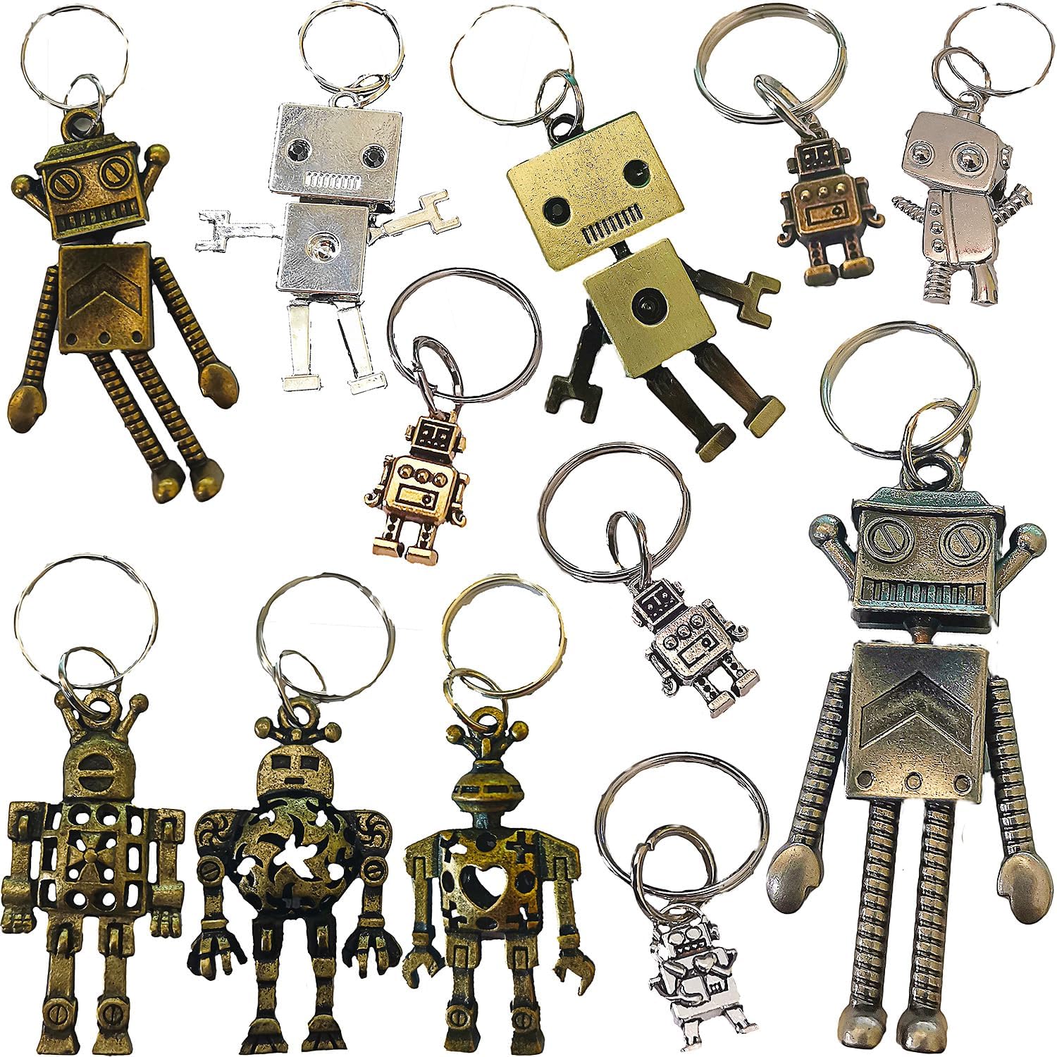 12 Packs Bulk Small Metal Robots for School Summer Holiday Party Favors and End Of Year Students Prizes From Teacher