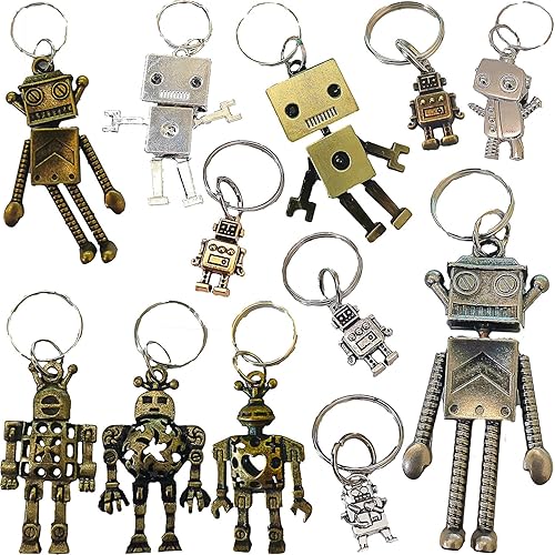 12 paquetes de robots de metal pequeños a granel para la escuela, regalos de fiesta de verano y premios de fin de año para estudiantes de profesores