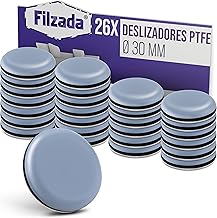 Filzada® 26x Almohadillas de Teflón para Muebles autoadhesivo - Ø 30 mm (redondo) - Deslizadores profesionales de muebles/deslizadores de alfombras PTFE (Teflón)