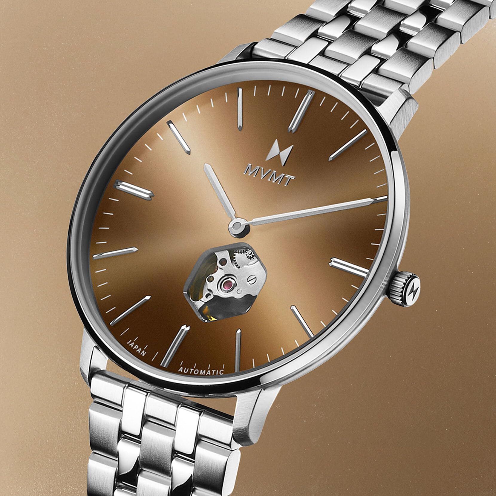 MVMT Legacy Slim Men’s Automatic Watch, 42mm, Stainless Steel Bracelet, 30M Water Resistant – Gift for Him