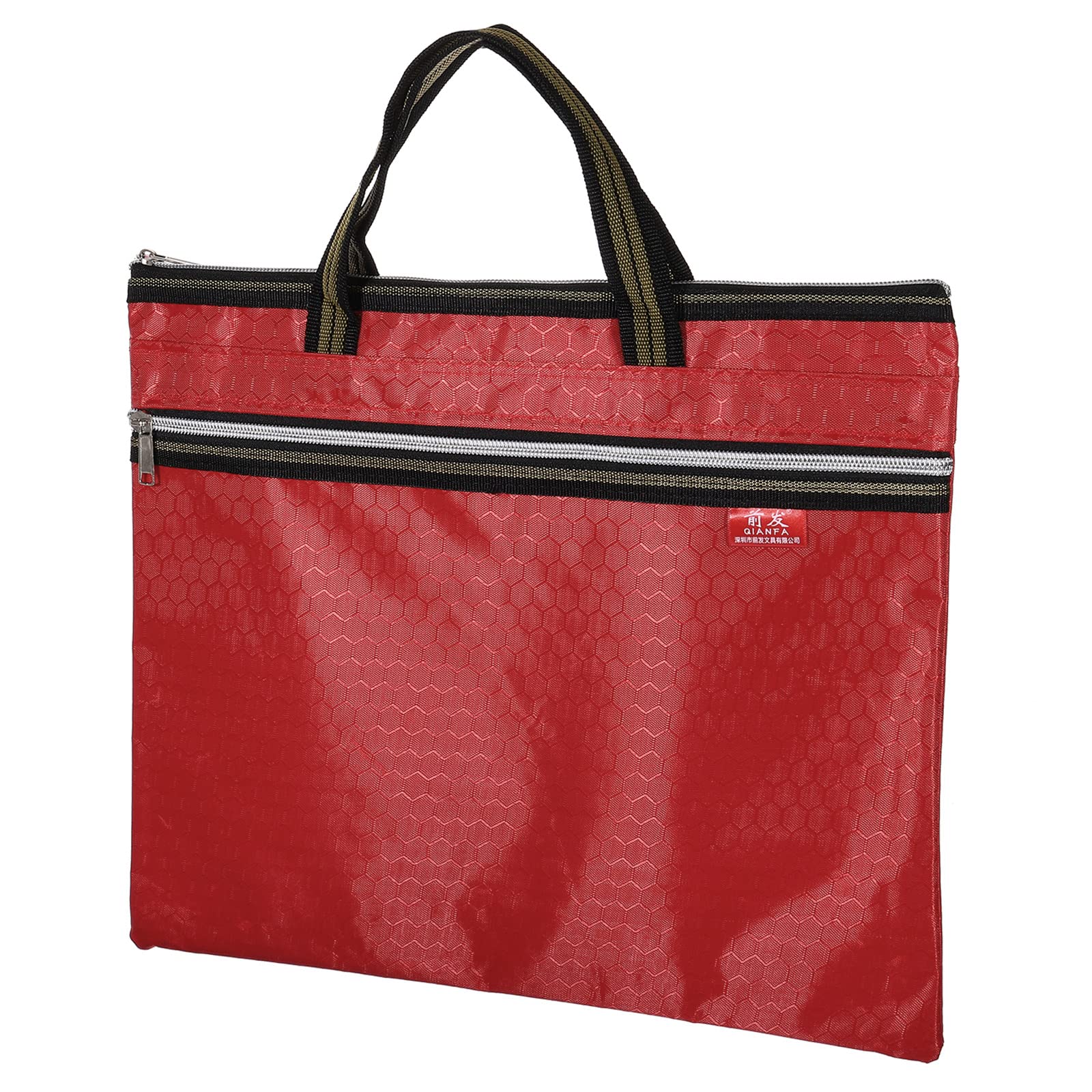 PATIKIL Waterproof Zipper File Bag, Documents Books Tools Storage Zip Pouch for Office Travel, Red