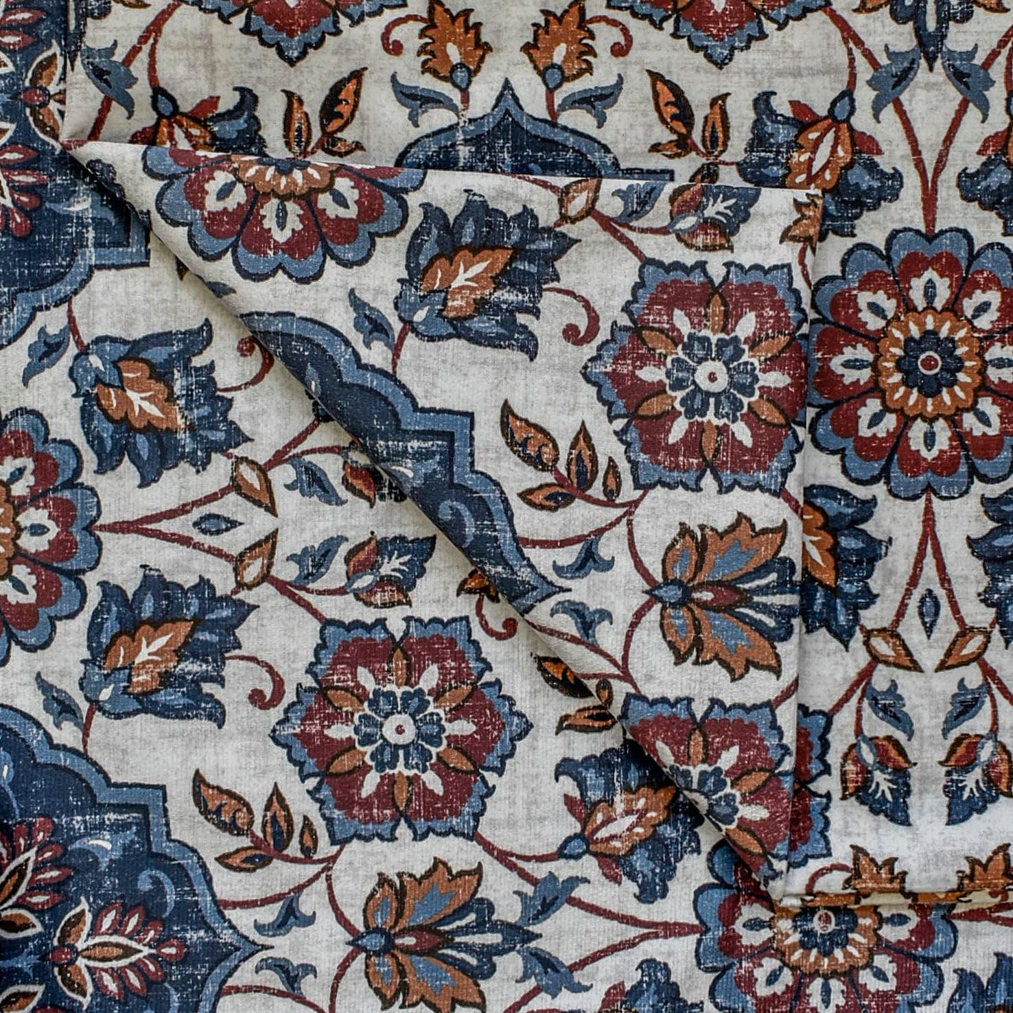Fabric Mart Bezpośrednio Niebieski, brązowy i ecru Drukowany aksamit Tkanina Na metry, 6 metrów ciągłych 137 cm szerokość Geometryczny Niebieski Hurtowy Aksamit Tapicerka Tkanina Do Zasłony