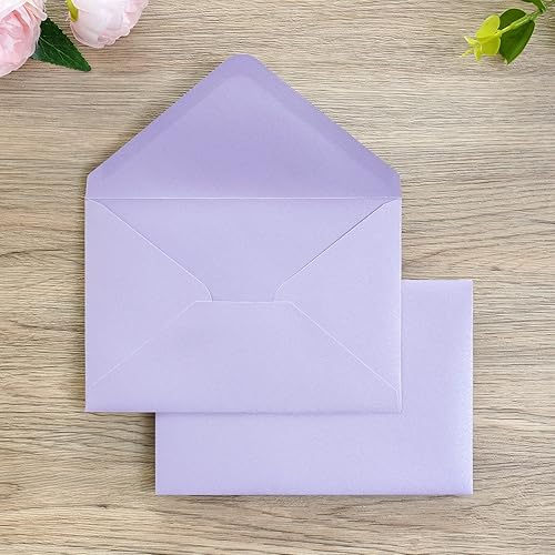 PONATIA Paquete de 50 sobres A4, sobres color lila brillante de 4.25 x 6.12 pulgadas, perfectos para tarjetas de regalo, tarjetas de detalles de