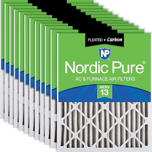 Nordic Pure 12x20x2 Pleated MERV 13 Plus Carbon Air Filters 12 Pack