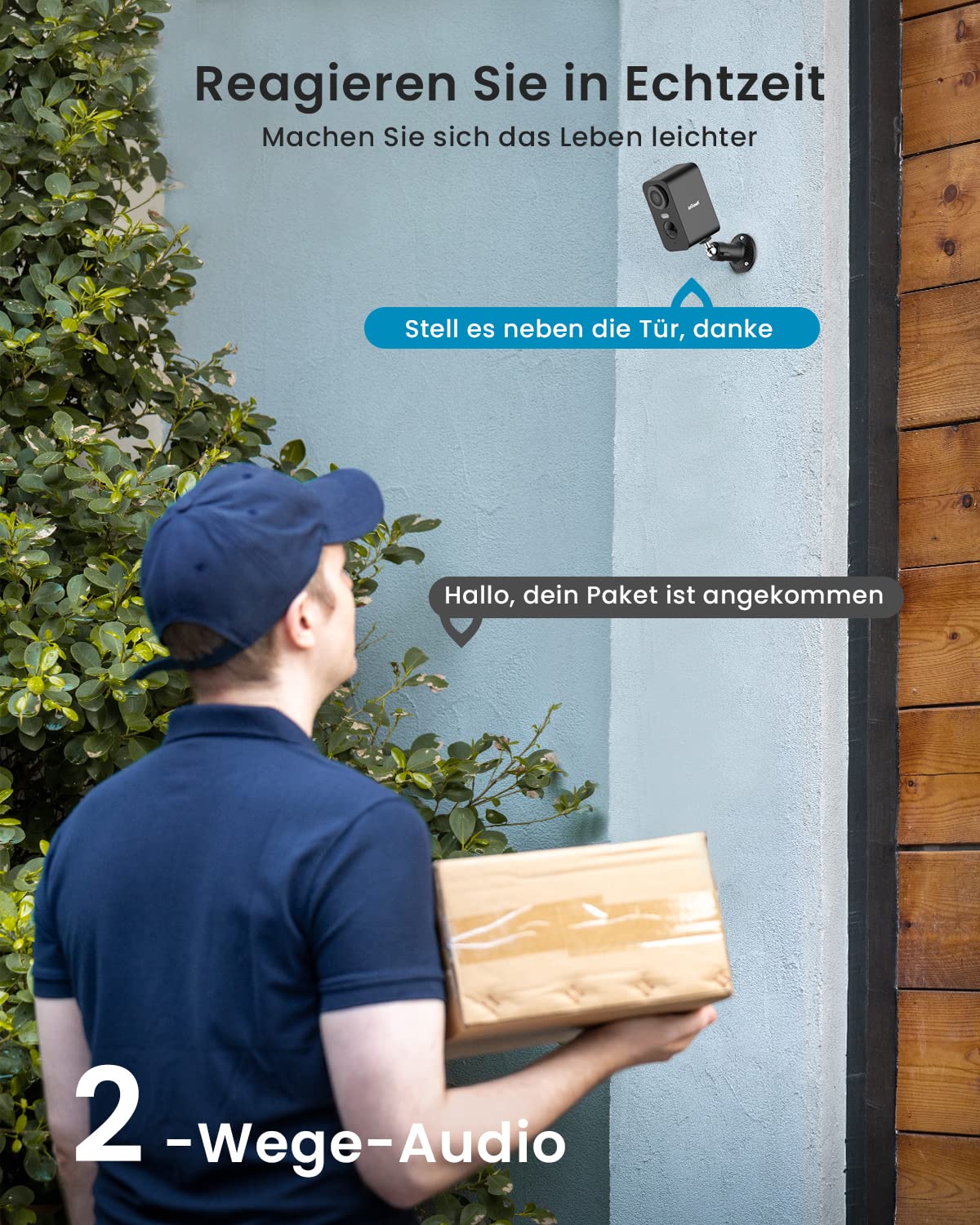 ieGeek 2K/3MP Solar Überwachungskamera Außen mit Akku, 2,4GHz WLAN Kabellos | Einfache Installation, 5200mAh Aussenkamera Wlan Kabellos mit Farbige Nachtsicht, PIR-Bewegungserkennung, IP65, 2-Wege Audio