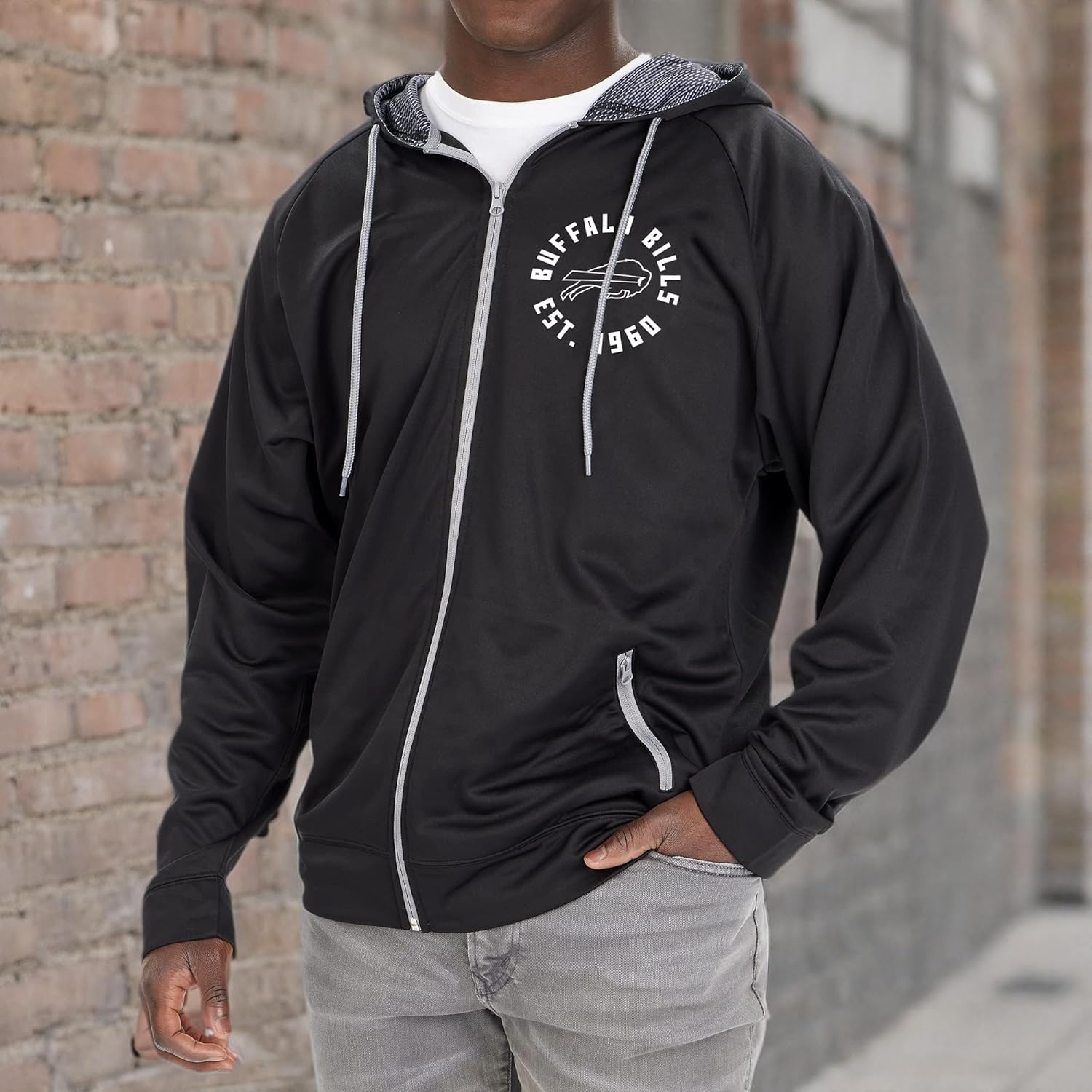 Zubaz NFL Men's Full Zip Raglan Hoodie with Viper Print Details (Small - 5X-Large) - Image 3