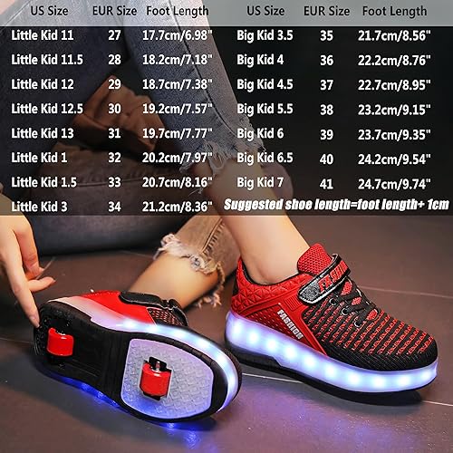 Miniatura 7 de AIkuass Zapatos con ruedas LED y USB recargables, zapatillas de patinaje con luces para niños y niñas