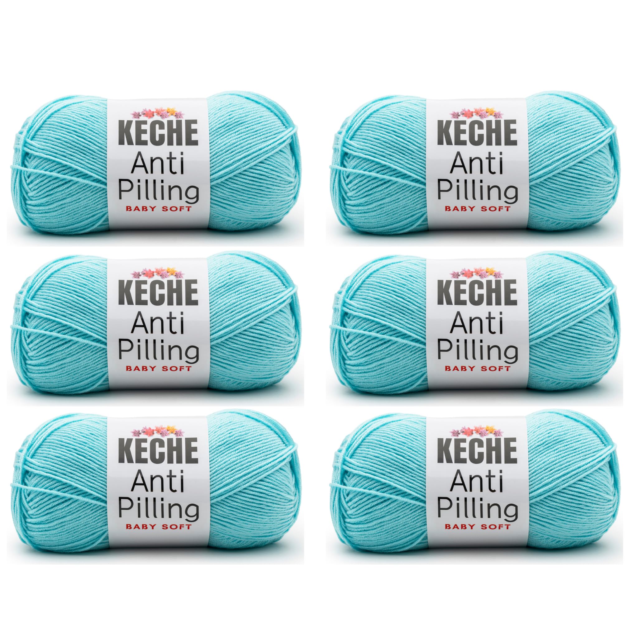 Soft DailyKnit DK Yarn, 100% Anti-Pilling Acrylic for Knitting Crocheting, Light Weight #3 (3.52 oz / 274 Yds) 1 Skein - Red — view 76