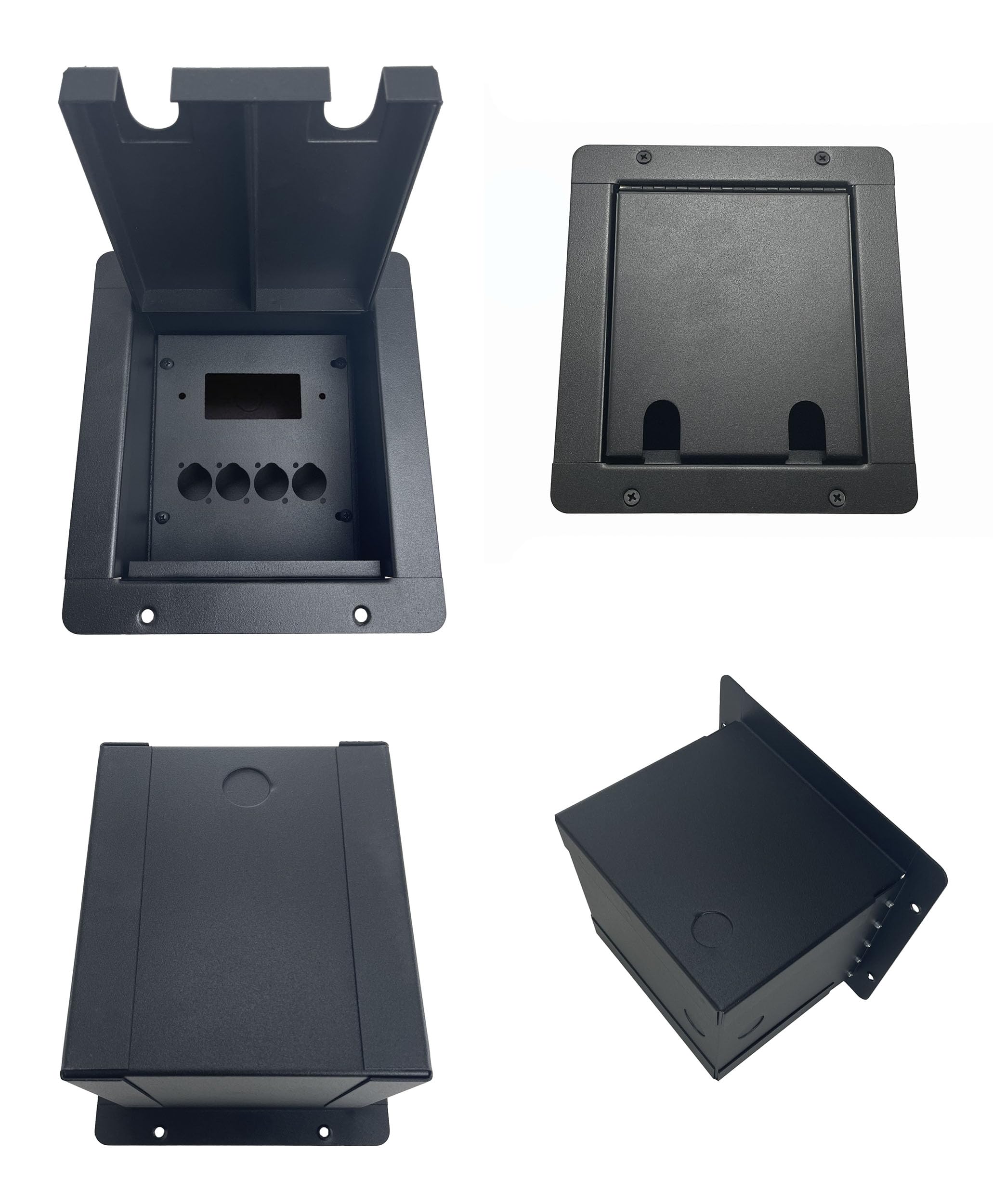 ProSpeakerparts Black Recessed Stage Pocket/Floor Box 1 Decora + 4 D Punch Made in USA