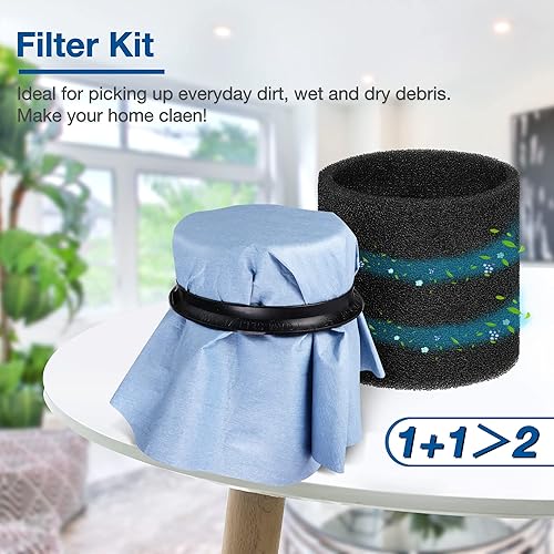 Miniatura 7 de Shop-Vac Filtro de disco de papel 90107 y filtro de funda de espuma 90585, para la mayoría de aspiradoras Shop-Vac en húmedoseco de 5 galones y más,