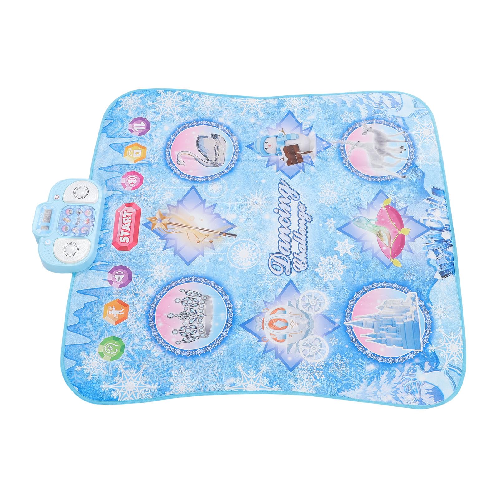 Tappetino da danza interattivo per la sfide musicale, tappeto da gioco in tessuto ABS e PE, 89,9 x 86,9 cm