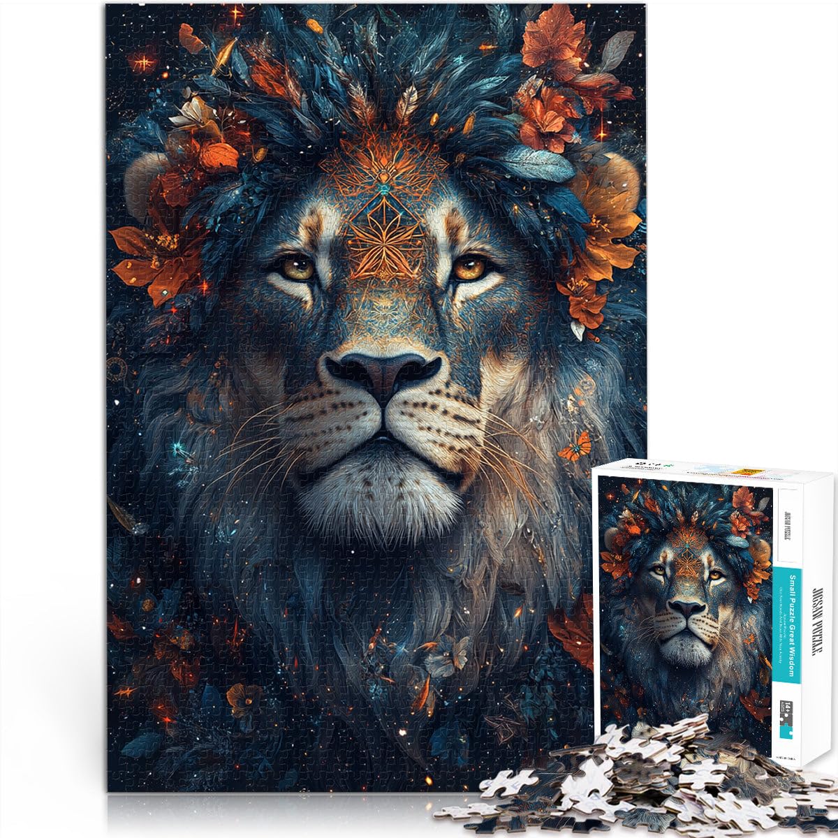 1000 Piece Jigsaws for teenagers Puzzle holy lion Family Activity 26x38cm with Matching Poster and Trivia Sheet for and 14 Years old — image 1
