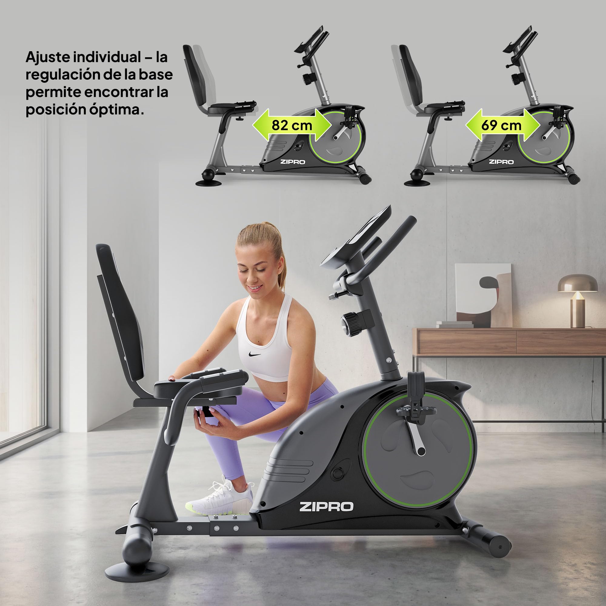 ZIPRO Bicicleta Estática Magnética 150kg Bici Exercise Bike Silenciosa | Resistencia Magnética, Ergométrica, Soporte máximo, Para uso en interiores, Modelo Easy, Perfecta para Casa , Ajustables