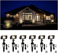 Vista 22 de Gardenreet Luz de inundación de latón macizo – Luz LED de lavado de pared de bajo voltaje para paisaje, 12 V, resistente al agua cableada al aire