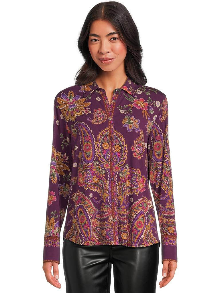 Purple Johnny Was The Janie Favorite Button Front Shirt