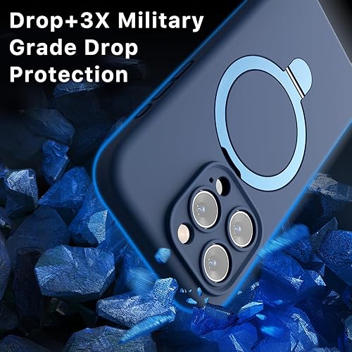 Miniatura 3 de MYBAT PRO SleekFit Series - Funda para iPhone 15 Pro con soporte compatible con MagSafe, funda magnética de silicona líquida suave, forro de