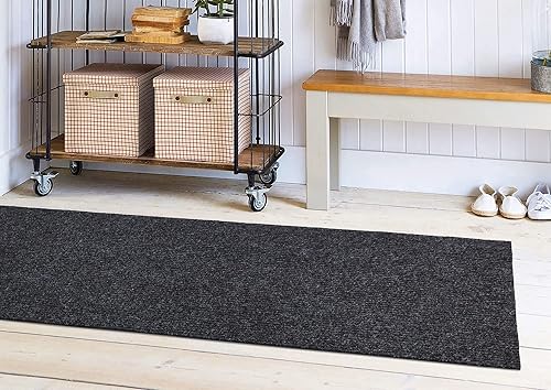 Miniatura 5 de Ottomanson Scrabe Rib Collection - Alfombra impermeable antideslizante de goma, diseño sólido, 2 x 28 pulgadas, para interiores y exteriores, 2 pies
