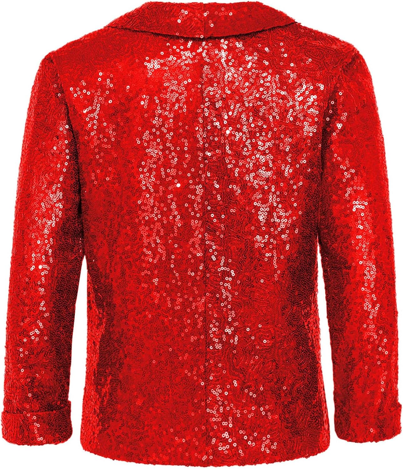 Kids Xmas Green Red Sequins Jacket Long Sleeve Formal Tuxedo Blazer School Host Coat