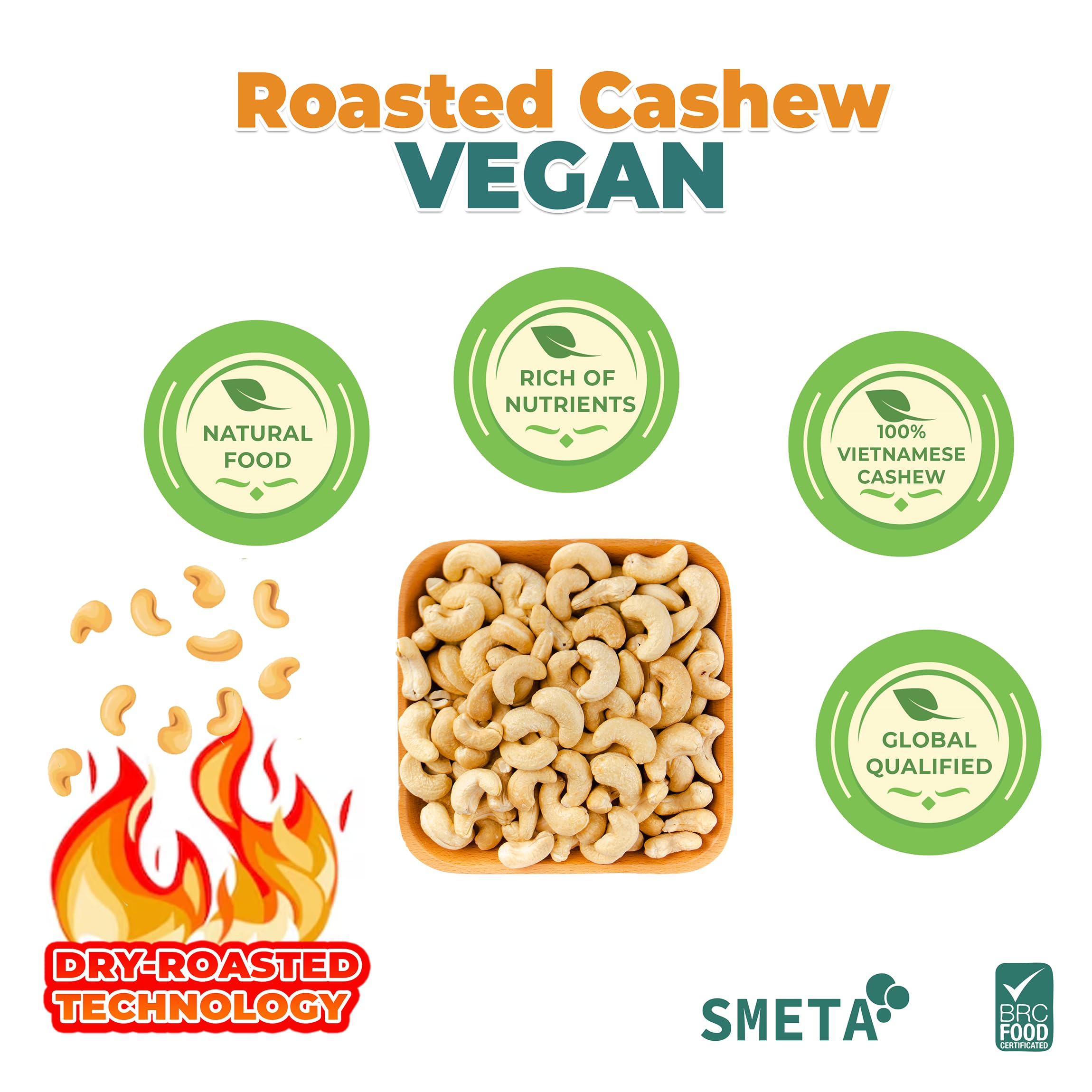 Amazon.com: Hansia Roasted Cashew VEGAN, Dry Roasted Unsalted