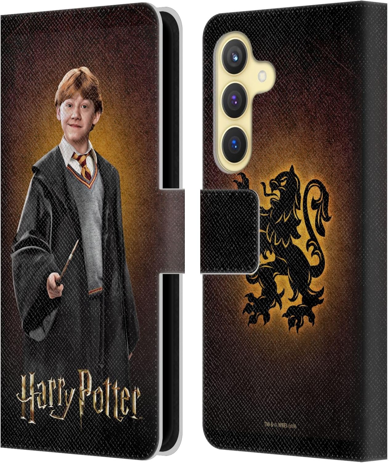 Head Case Designs Officially Licensed Harry Potter Ron Weasley Chamber of Secrets IV Leather Wallet Case Compatible with Samsung Galaxy S24 5G