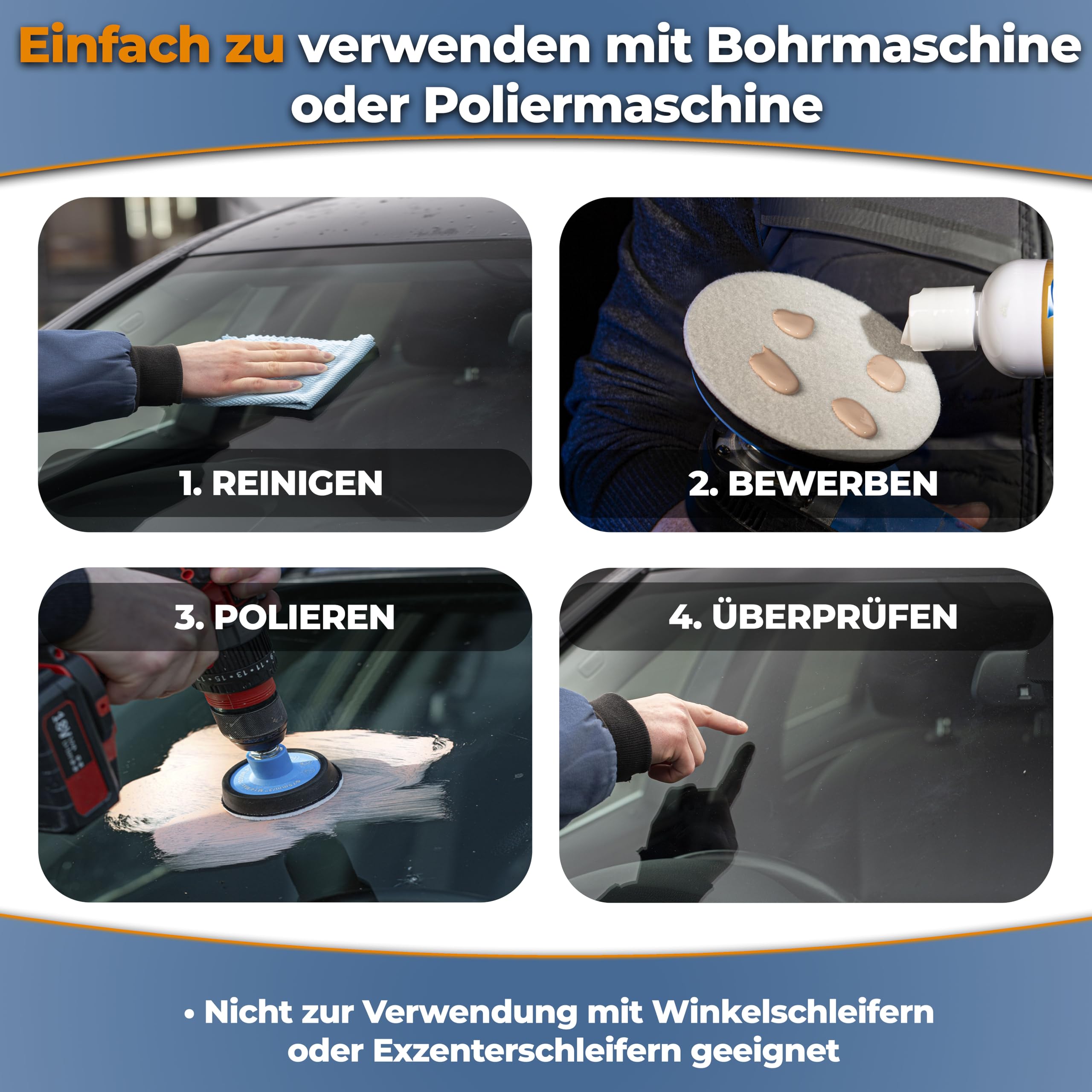 Glass Polish 14056 GP-PRO Glaspoliturpaste zum professionellen Polieren aller Glasoberflächen – 2,3 Mikron – 500 ml