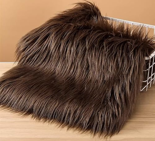 Miniatura 15 de Tiras precortadas de tela de piel sintética lanuda y esponjosa para gnomos, barba, cosplay, decoración enana (blanco, 8 x 60 pulgadas)