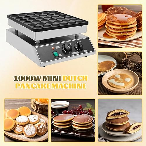Miniatura 5 de Mini panqueques para panqueques, máquina eléctrica antiadherente para hacer gofres, 110 V, 1000 W, con termostatos y temporizadores, control