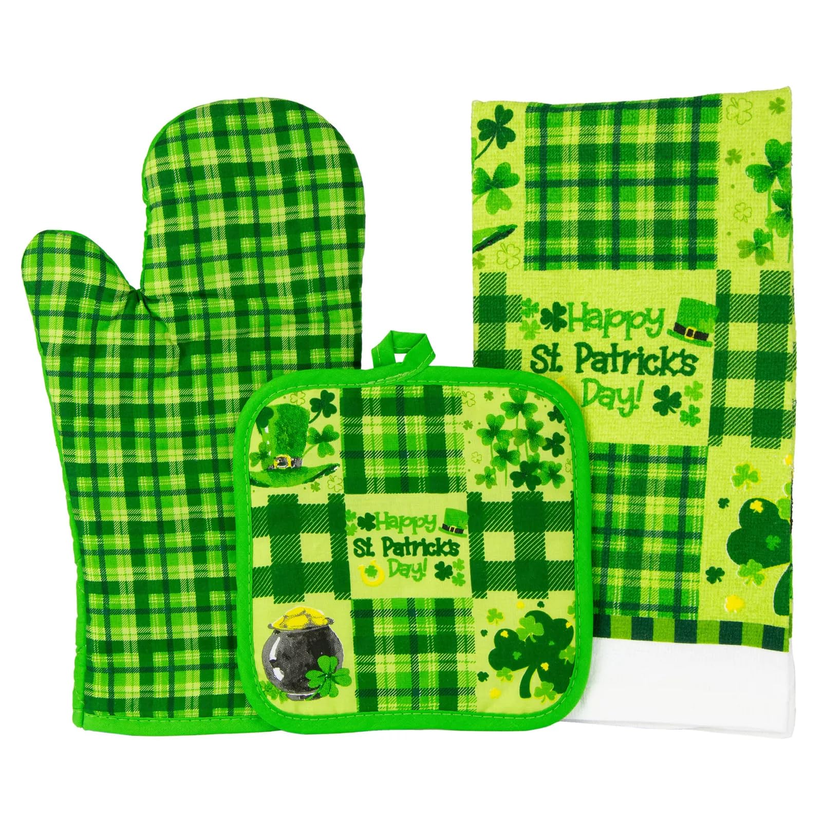 St. Patrick's Day Kitchen Kitchen Towel, Oven Mitt & Potholder 3-Piece Set