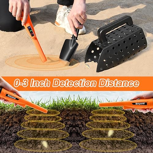 Miniatura 6 de Dmyond Detector de metales Pinpointer y kit de accesorios, varita puntero de mano impermeable, 3 modos de detección de búsqueda localización, sonda