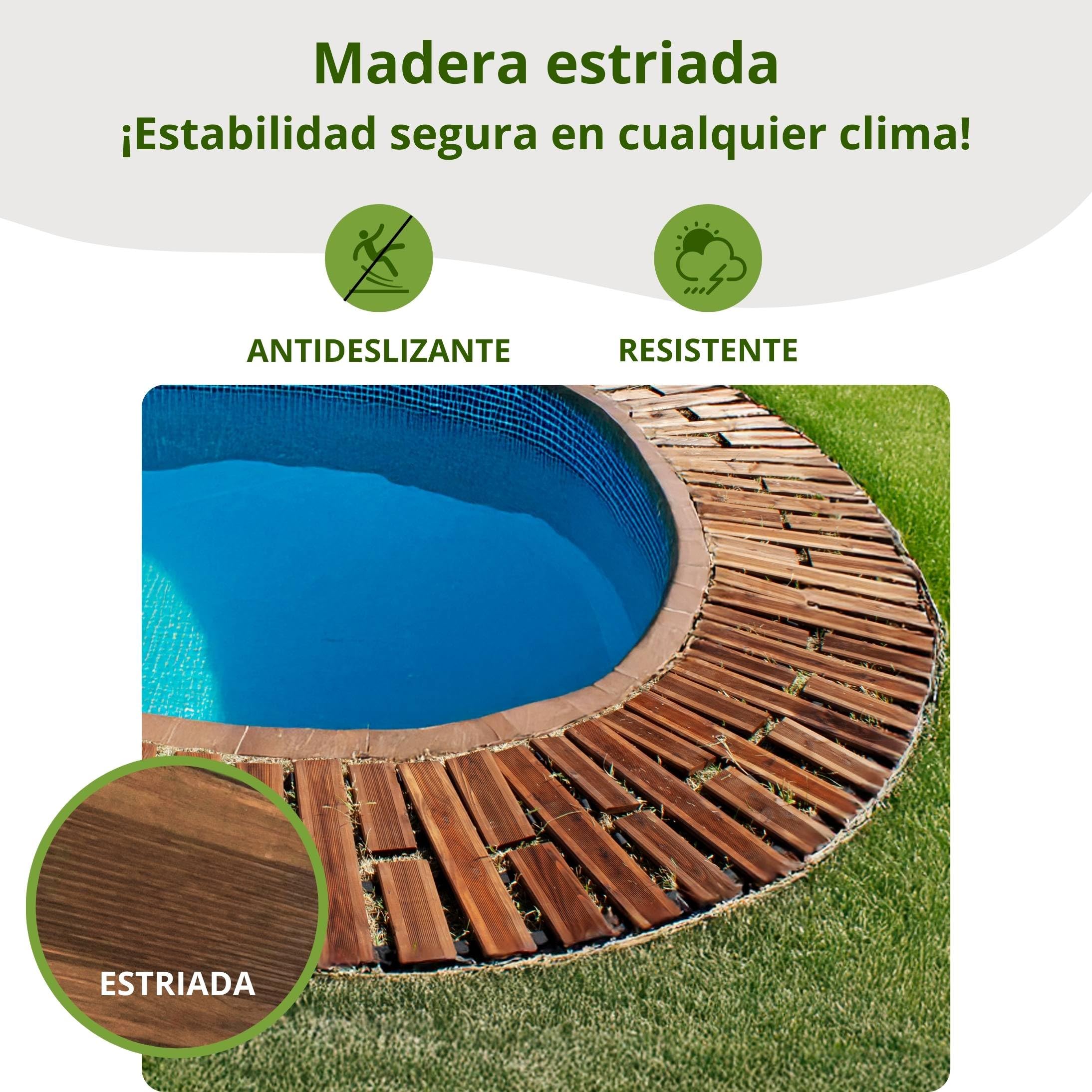 Floranica Camino de jardín Enrollable 50 cm x 6 ml - - Marrón Ajustable Madera de alerce Camino desplegable