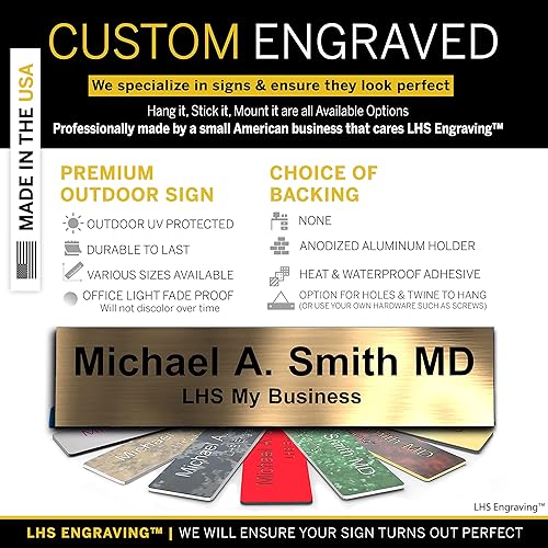 Miniatura 10 de LHS  Placa de identificación personalizada con opción de montaje para paredes, puertas, soportes de escritorio, cubículos, colgar y más  Letras