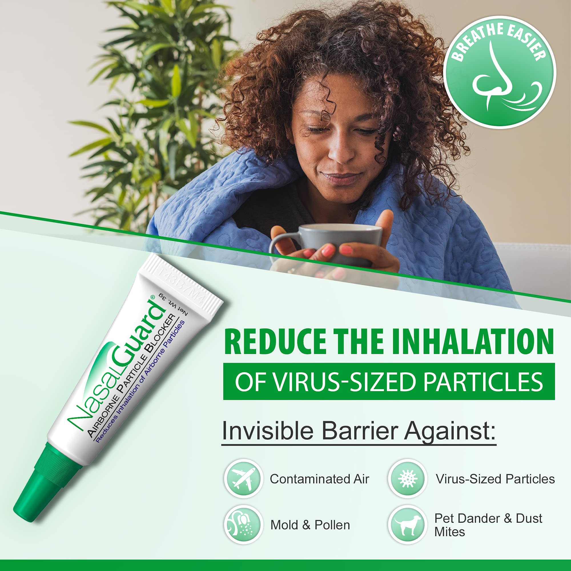 NasalGuard Airborne Particle Blocker Cold&Flu Gel YearRound Solution