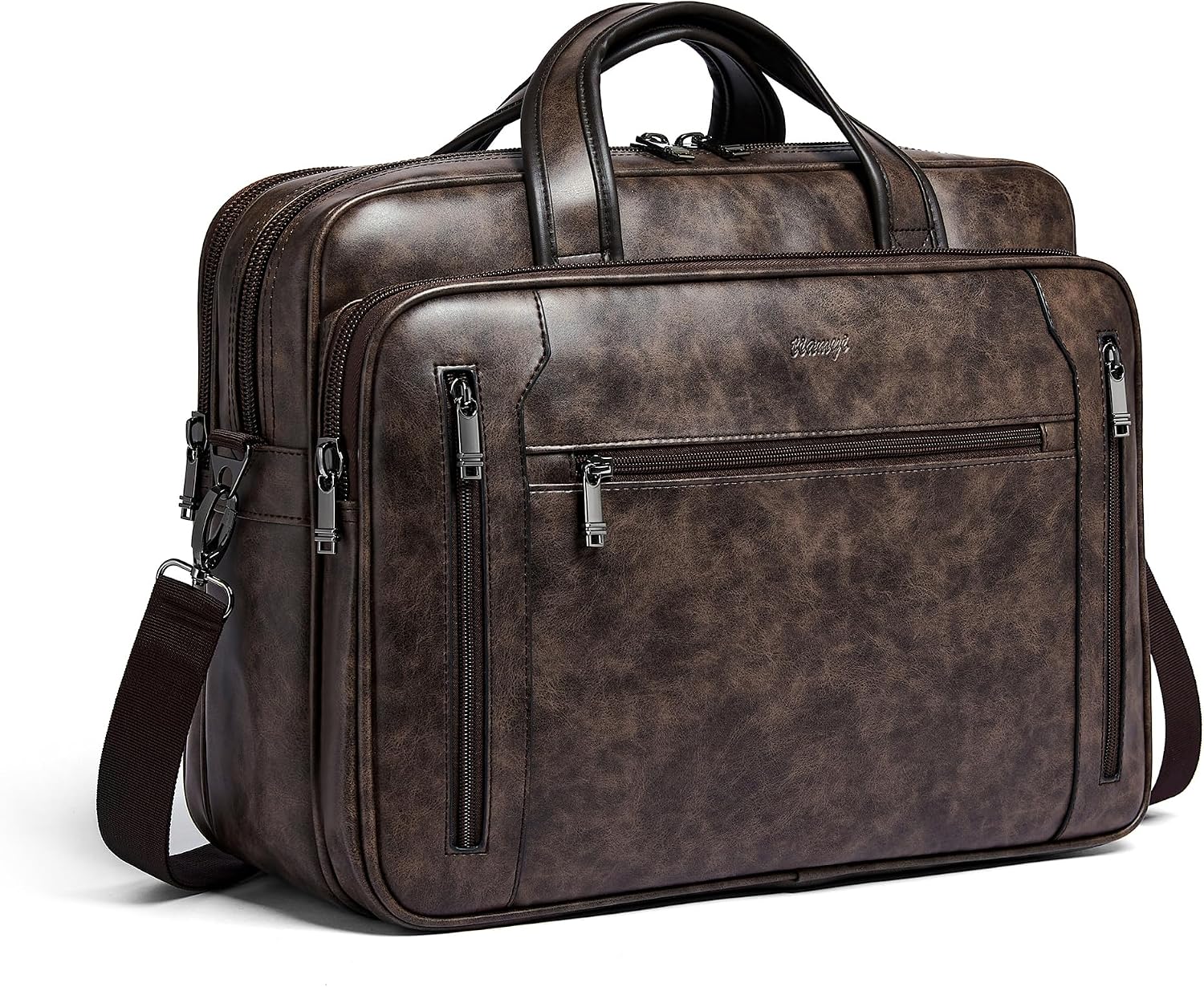 Leather Laptop Bag for Men and Women, Fits 17 Inch laptop