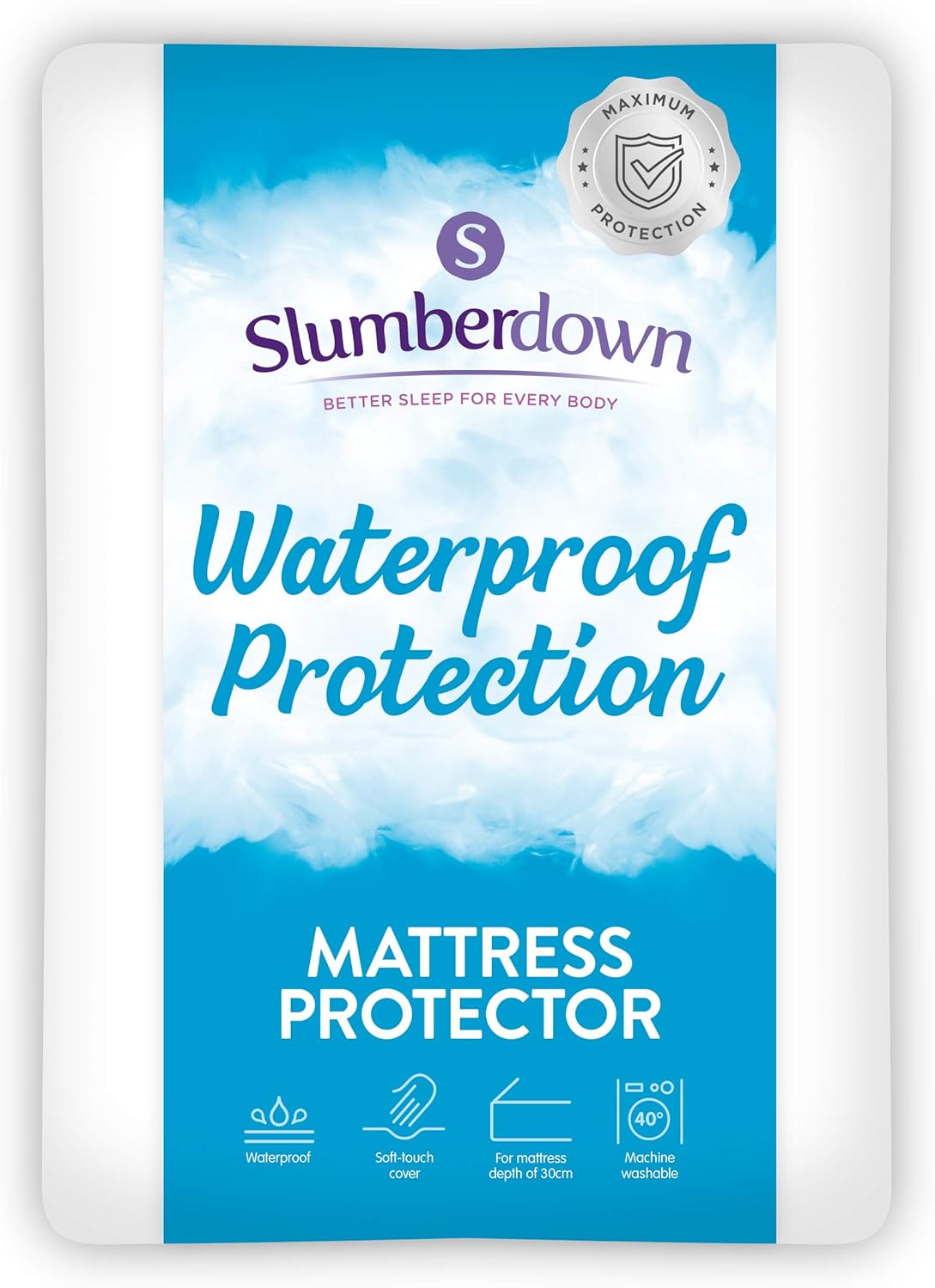 Slumberdown Waterproof Double Mattress Protector Double Bed Fitted