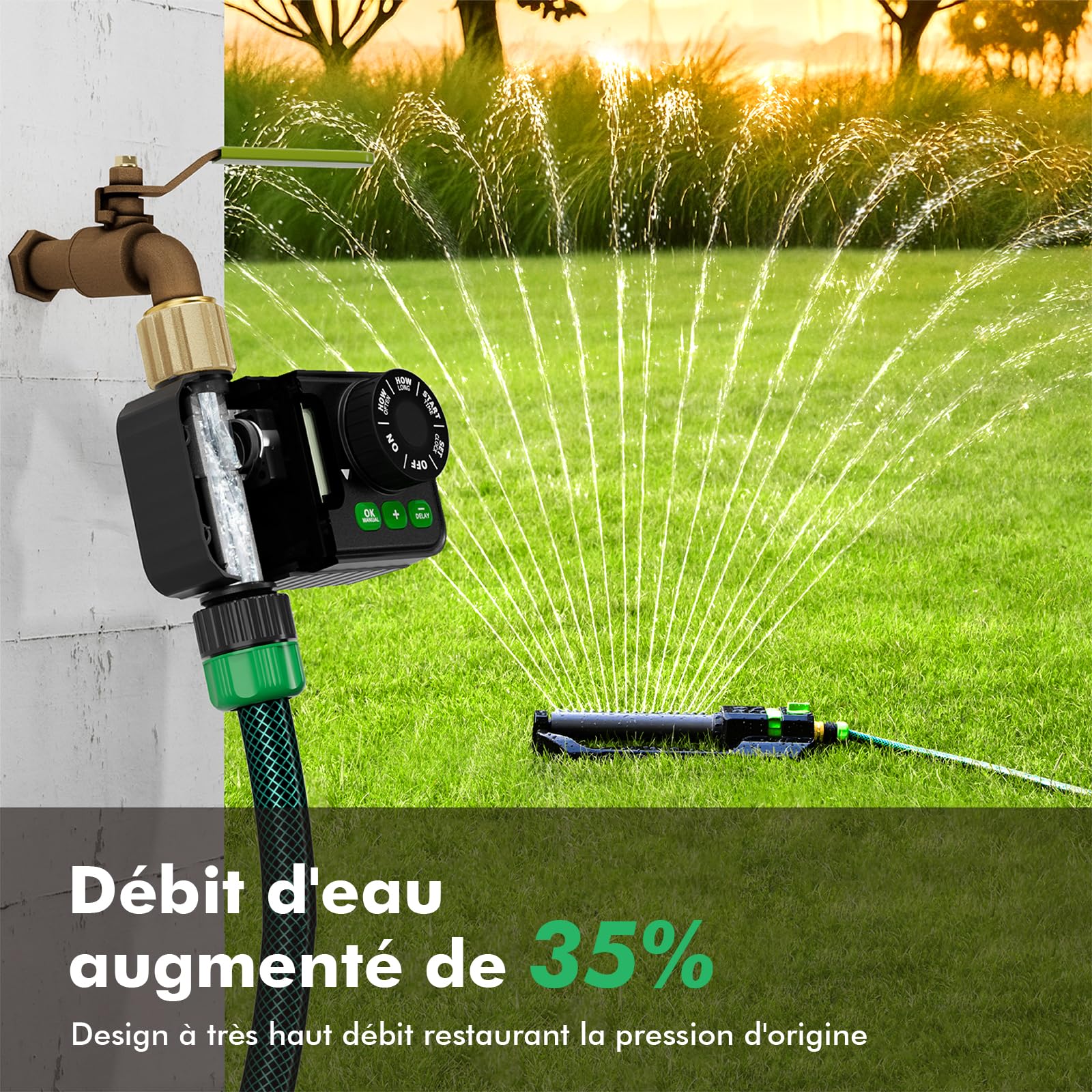 RESTMO Programmateur arrosage numérique 1 Zone pour arrosage de Jardin