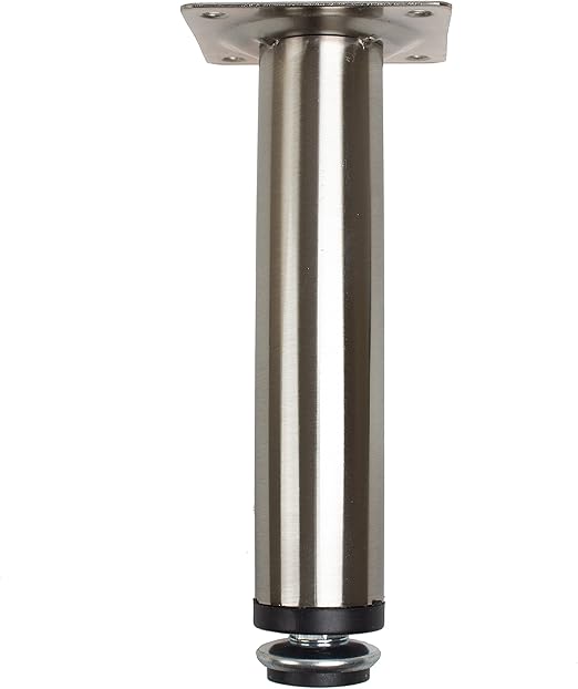 Gliderite Hardware 6 Inch Steel Furniture Legs With Leveling Screw Satin Nickel Pack Of 4 Amazon Com