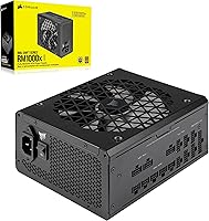 Corsair RM1000x Shift 1000W 80+ Gold Fully Modular PSU - Side Cable Interface, ATX 3.1, Zero RPM Fan, Black