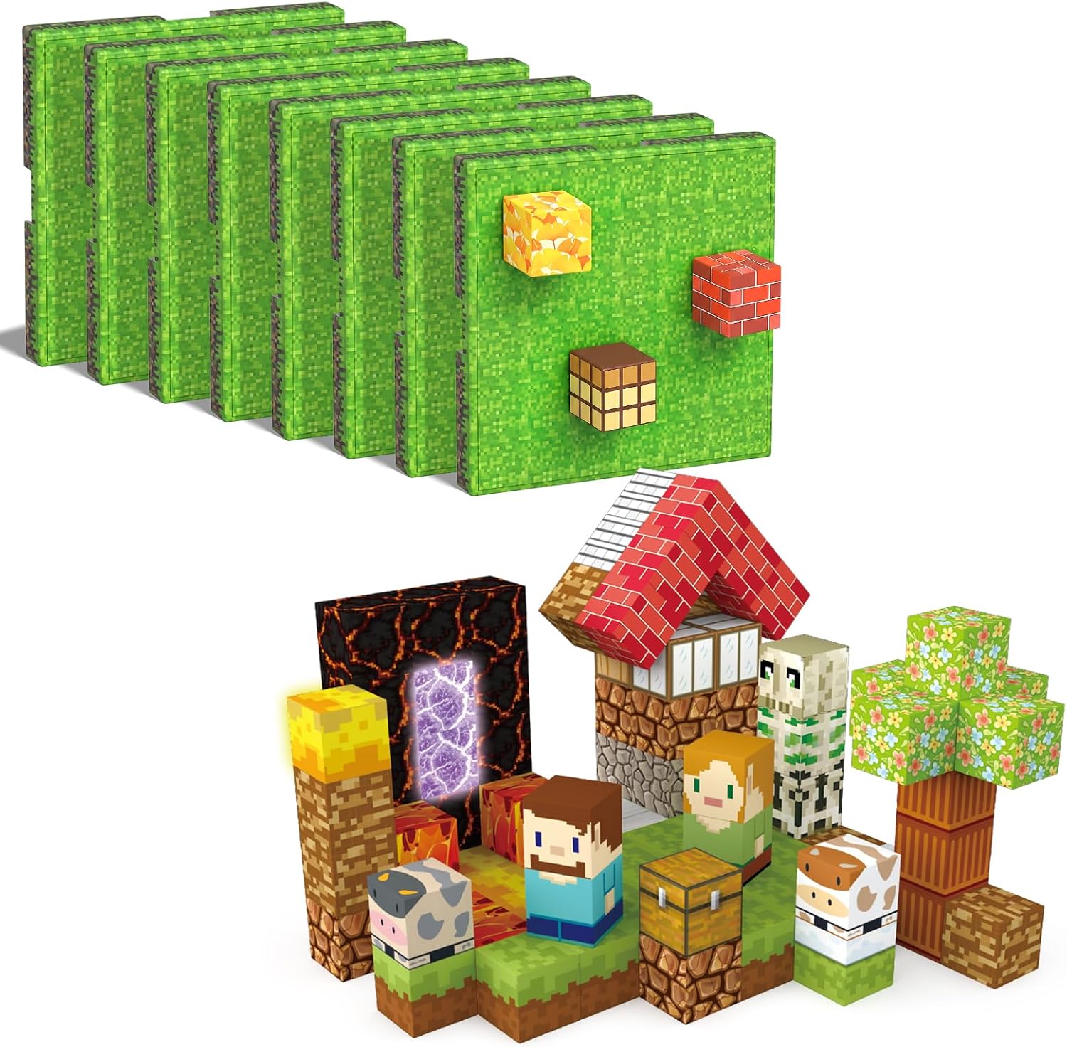 AIDYVOI 100pcs Magnetic Blocks with Magnetic Blocks Baseplate