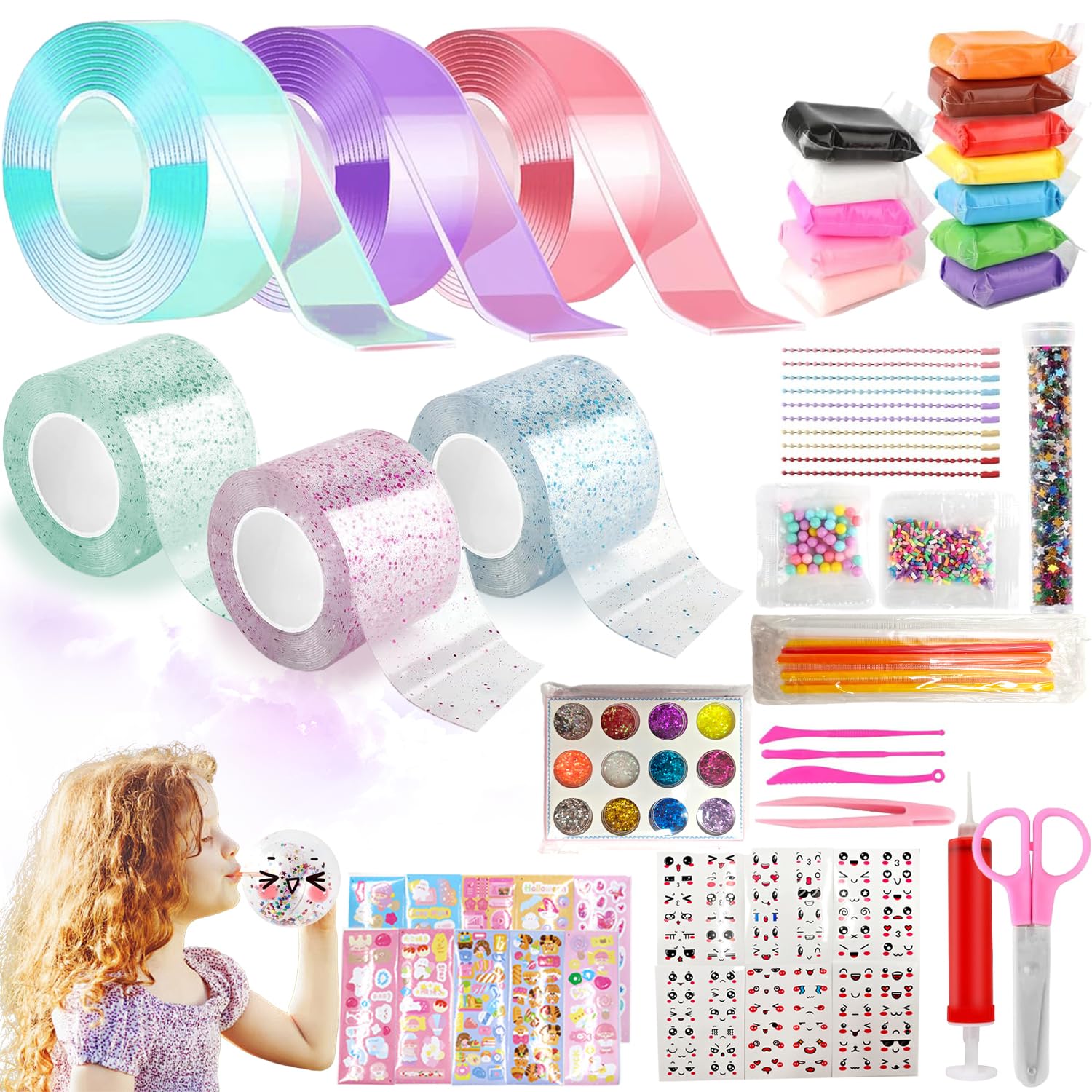 Nano Tape Bubble Kit per bambino, Nastro Nano Bubble Fai da Te N-ano B-ubble