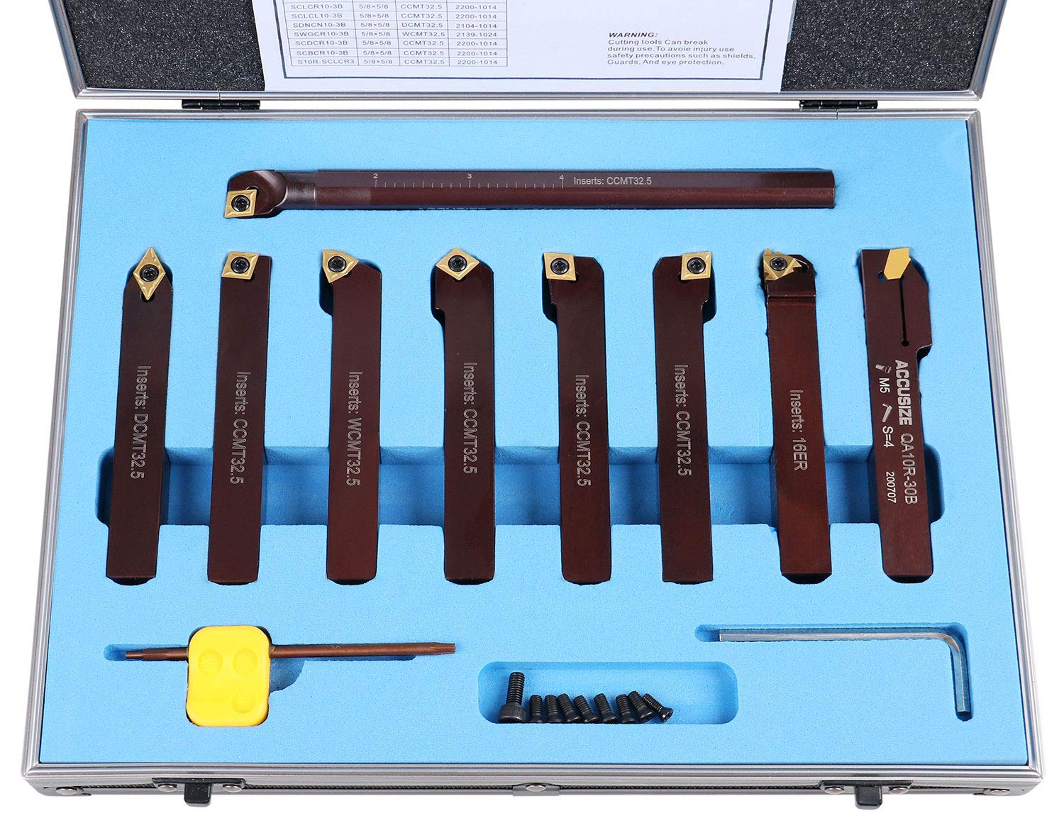 Accusize 5/8 in Shank Indexable Carbide Turning Tool Set, 2988-0058 — Amazon image 3