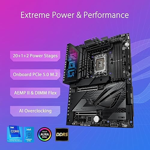 Miniatura 2 de ASUS ROG Maximus Z790 Dark Hero (WiFi 7) LGA 1700 (Intel 14 y 13 y 12 generación) ATX placa base para juegos (PCIe 5.0x16, ranuras 5xM.2, DDR5, 2X