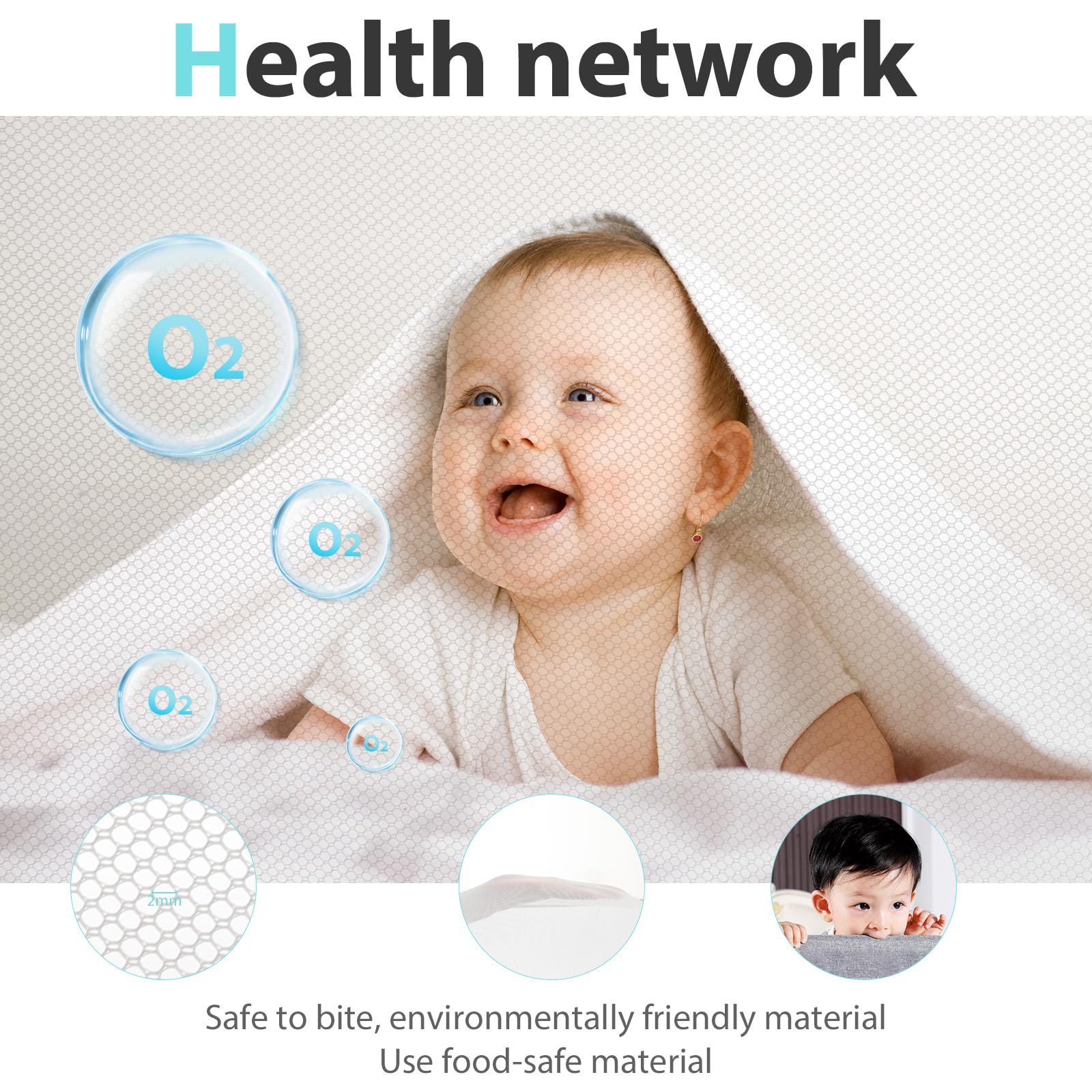 Barrera Seguridad Niños Cama, Barandilla Cama 180+200+200cm, Protección Anticaídas con Malla Transpirable, Barandilla Regulable en Altura 69-98 cm, Pasamanos con Bolsillo Lateral, Apto para Boxspring