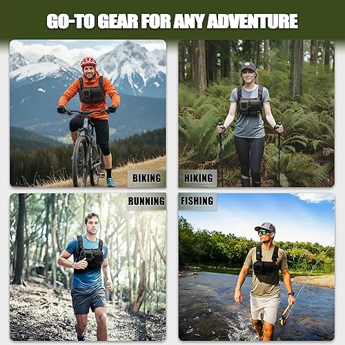 Miniatura 2 de Mochila convertible 2 en 1 para el pecho y mochila de hidratación con bolsa de agua de 2.5 L, chaleco de hidratación Molle ajustable para mujeres