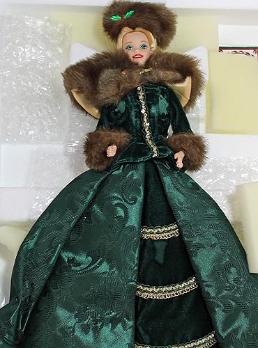 Barbie - Muñeca de Caroler de vacaciones - Colección Barbie de porcelana navideña - 1996 Mattel