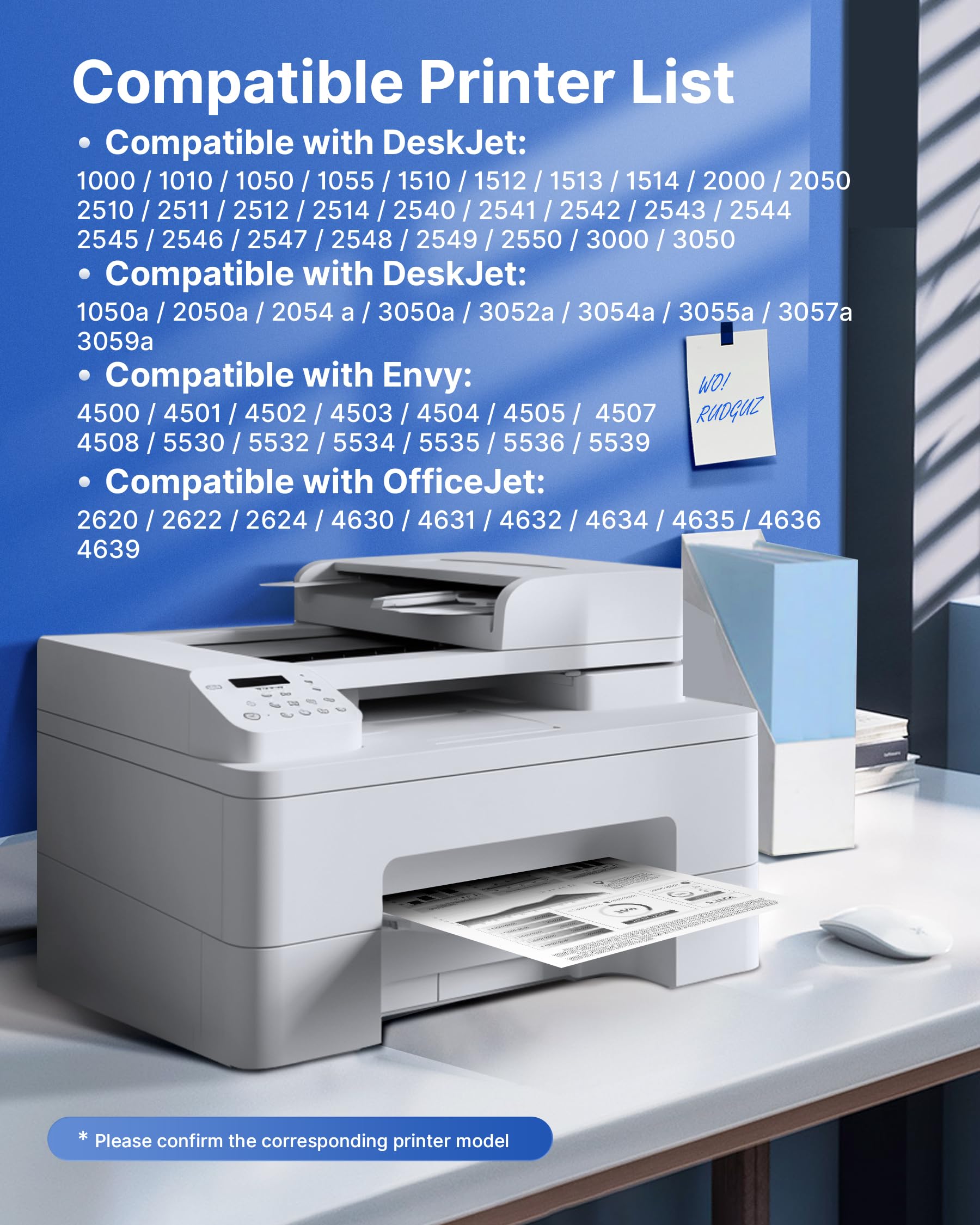 301 XL Nero Cartuccia d'inchiostro per HP 301 XL per HP 301 nero per Envy 4500 4504 5530 5532 5534 DeskJet 2540 2548 1510 2050 3050 1050 Officejet 4630 2620 2622 Stampante multifunzione (Nero, 1-Pack)