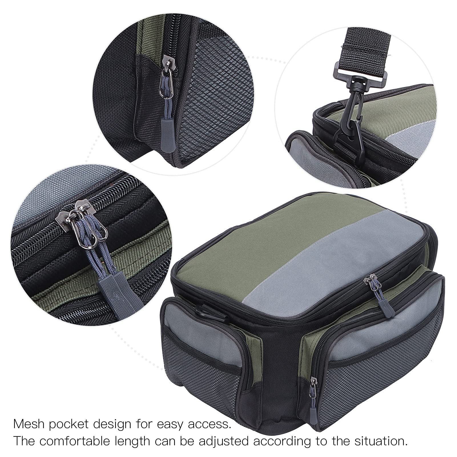 Gavigain Large Capacity Square Fishing Storage Bag Polyester Bait Bag Fishing Accessories